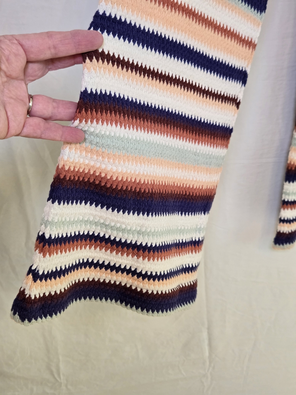 Rip Curl Multicolor Chevron Knit Pants in Navy, White, Peach & Mint - Picture 3 of 14